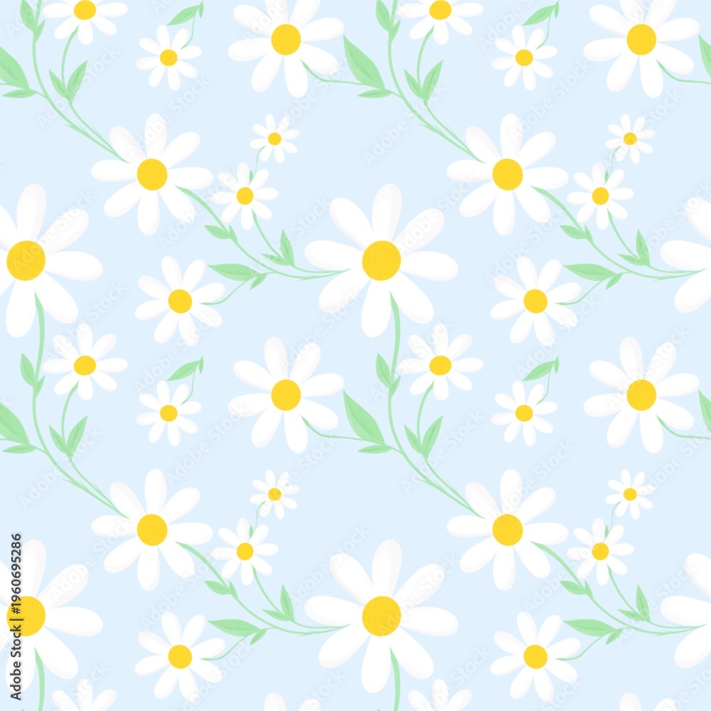 Fototapeta premium seamless pattern with camomiles
