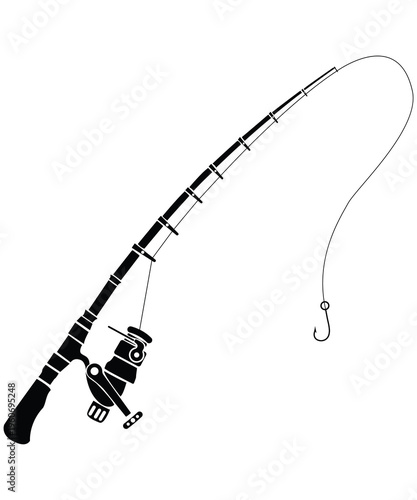 Professional Fishing Tackle Graphic Design on White Background Illustration art