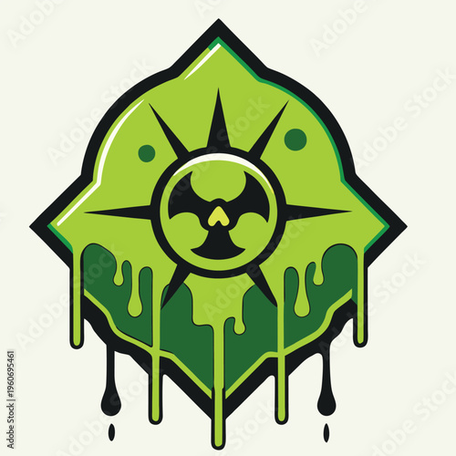 logo design vector illustration toxic chemical liquid effect