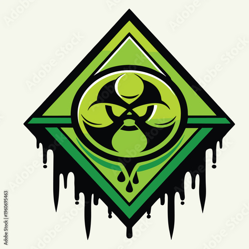 logo design vector illustration toxic chemical liquid effect