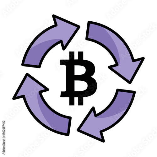 Vector of the bitcoin logo surrounded by a circular arrow symbol Free Download Vector of the bitcoin logo surrounded by a circular arrow symbol - GFXLoad