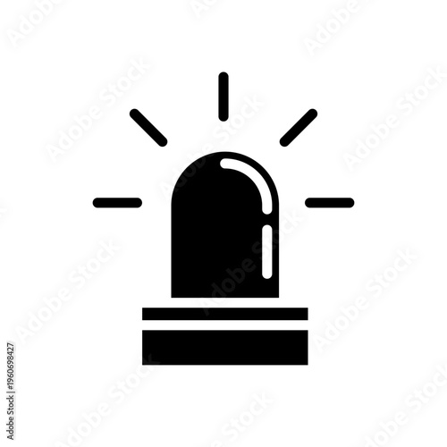 Police flasher vector icon. alarm illustration sign. siren symbol.