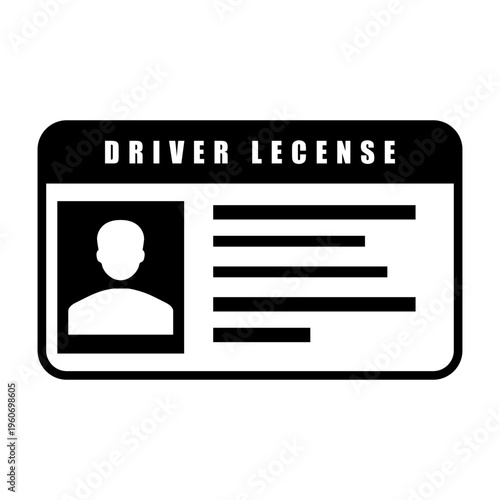 Driver licence vector icon. Driver id card illustration sign. card symbol.