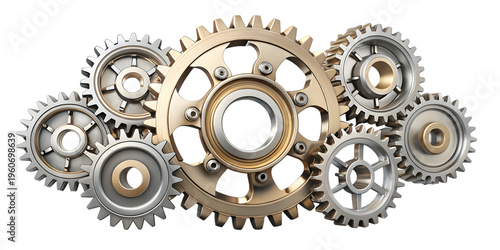 gear design isolated on white background, png, ai generated.