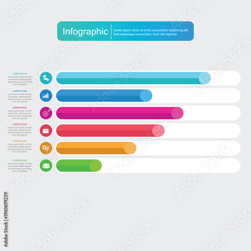 A colorful infographic with a horizontal bar chart and various colored bars