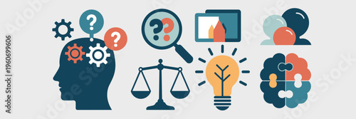 Mental framework and logic vector set – Perfect for journalism ethics, science communication, or problem-solving guides.