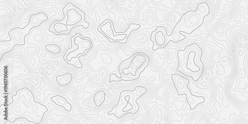 Seamless Abstract Topographic Pattern with Fine Contour Lines Representing Mountain Terrain and Elevation Map