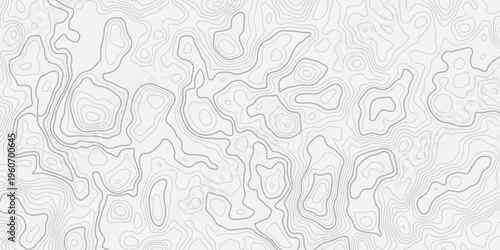 Seamless Mountain Relief Topographic Pattern with Clean Contour Lines and Geographic Elevation Mapping Design