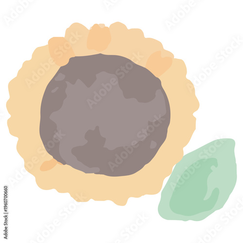 ひまわりのアイコン・夏の年間行事 水彩のぬくもり：幼稚園HP用ベクターアイコン