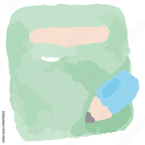 日誌・連絡帳のアイコン・ブログ 水彩のぬくもり：幼稚園HP用ベクターアイコン