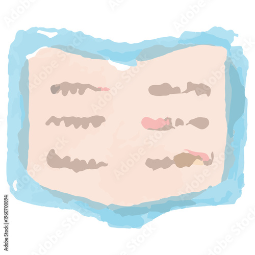 本のアイコン・資料請求 水彩のぬくもり：幼稚園HP用ベクターアイコン