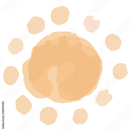 太陽のアイコン・晴れの装飾 水彩のぬくもり：幼稚園HP用ベクターアイコン