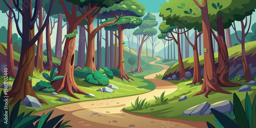 A serene digital illustration of majestic mountain peaks glowing under a vibrant sunset sky at dusk