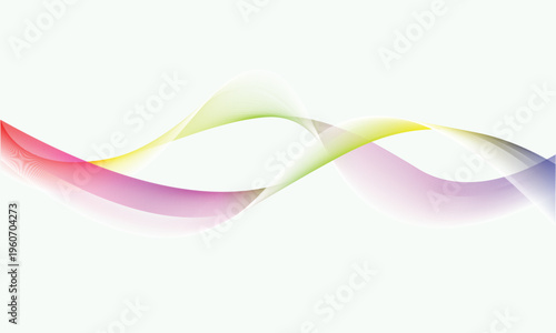 Colorful Gradient Flowing Wave on Soft Pastel Background Modern Futuristic Digital Curve Abstract Design