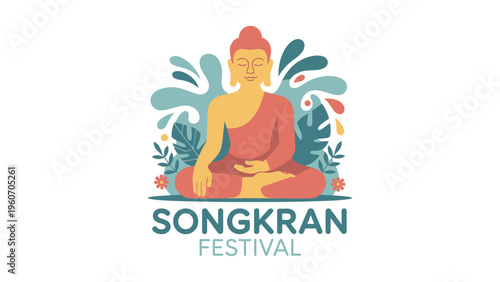 Songkran Festival Water Celebration and Thai Culture Concept, Songkran Festival, Thai New Year, Water Festival