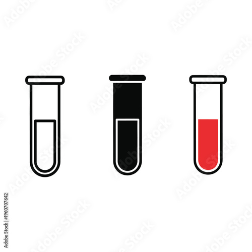 Three test tubes showing different liquid levels and colors in a scientific setting
