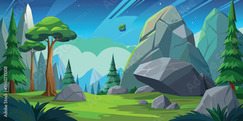 A serene panoramic view of layered blue mountain silhouettes against a soft pastel sunset sky