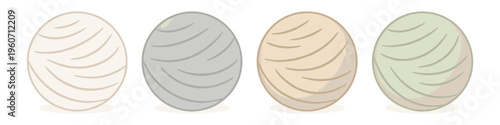 Four round pastries with swirled patterns in pastel colors on a white background