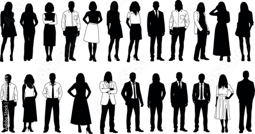 Business attire silhouette icon vector illustration with decorative design, elegant professional artwork, creative posture composition, ornamental background pattern