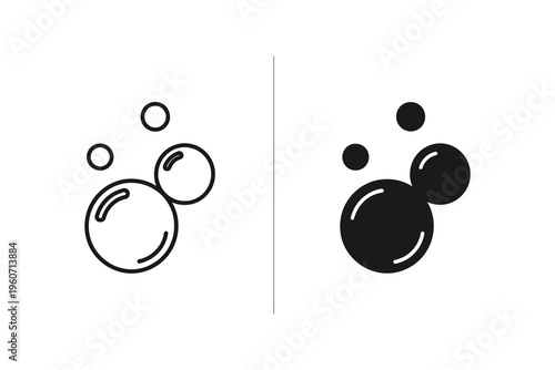 Bubbles Icon Set: Outline and Solid Styles for Clean Design