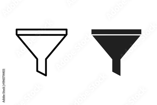 Funnel icon, simple graphic for filtering, processing, or sales funnel concept