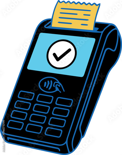 POS Terminal Credit Card Payment Illustration