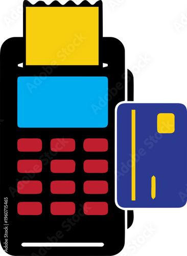 POS Terminal Credit Card Payment Illustration