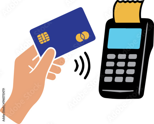 POS Terminal Credit Card Payment Illustration