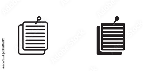 Sticky note Filled flat icons set for apps and web ui designs, Vector illustration, eps10.