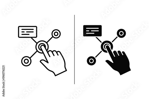 Interactive Hand Tapping Icon for Digital User Interface and Network Connection