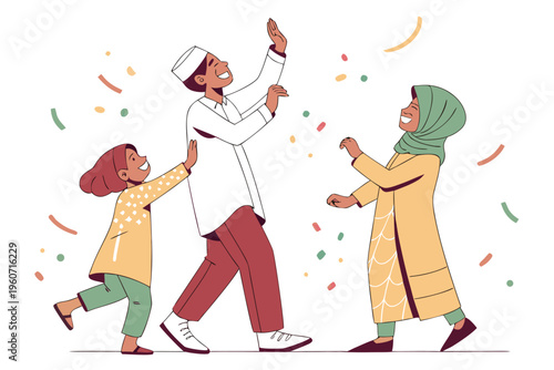 eid-celebration-family--flat-vector-illustration--
