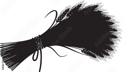 Black feather duster with long handle and soft bristles