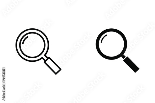 Magnifying Glass Search and Discovery Icon Set for Web and Apps