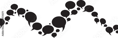 Black speech bubbles on a white background conversation concept