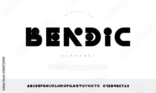 Futuristic Geometric Alphabet Design Bold Circle Element Font Bendic for Modern Tech Logo and Branding