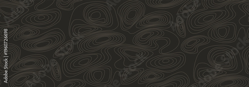 Dark Contour Repeat Seamless Topographic Pattern