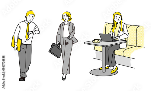 ビジネスシーン　若い男女