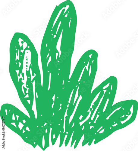 Crayon grass, childlike illustration, green scribble chalk texture. Nature lawn, field, spring, summer.