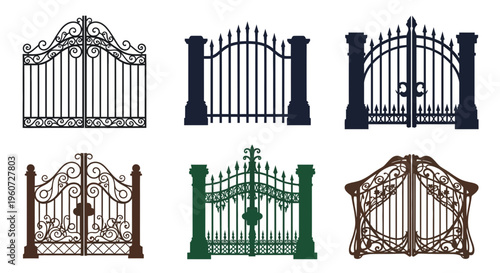 Collection of ornate metal gate designs.