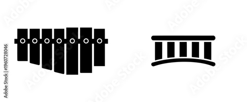 Elegant Melodies - Silhouette of a Musical Instrument, Xylophone