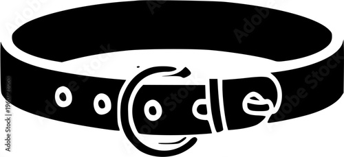 Timeless Elegance: A Leather Collar with Gold Buckle and D Ring