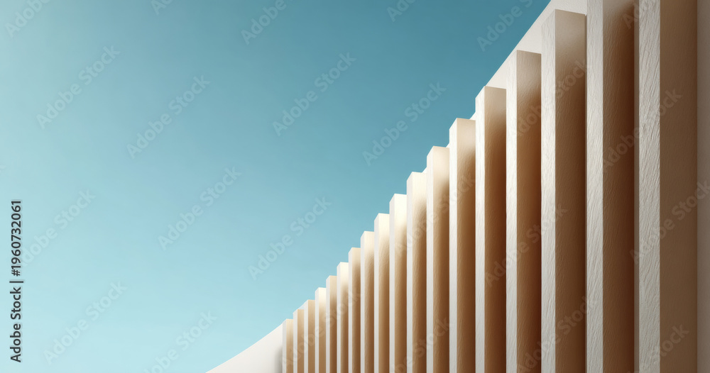 Obraz premium Modern architectural facade with blue sky