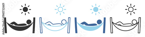 Hammock Relaxation Outdoor Leisure Flat Icon On Transparent Background