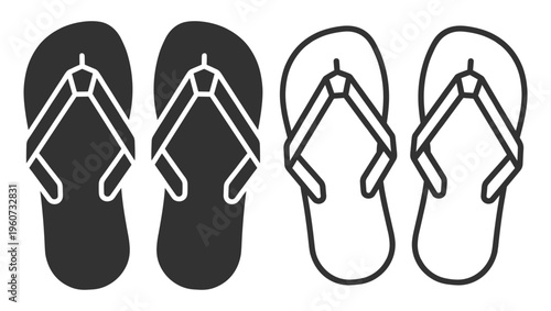 Flip Flop Footwear Casual Summer Icon Transparent Background