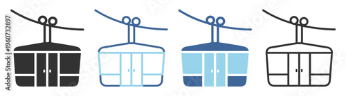 Cablecar Transportation Travel Urban Outline Icon Transparent Background