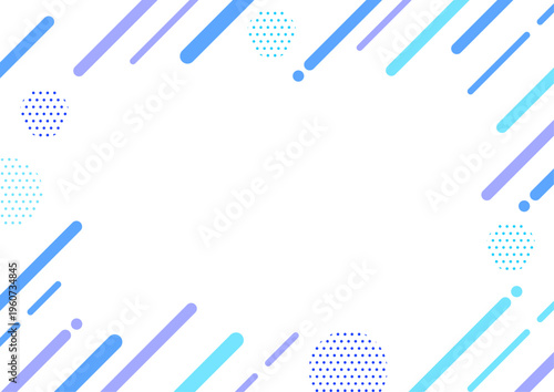 爽やかな青の幾何学フレーム背景素材 A4サイズ A3サイズ 白銀比 透過