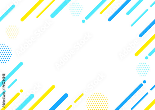 夏カラーの幾何学フレーム背景素材 A4サイズ A3サイズ 白銀比 透過