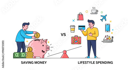 Illustrative Comparison of Financial Priorities Balancing Personal Savings Growth Versus Lifestyle Consumption Choices