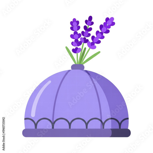Lavender bouquet in purple vase