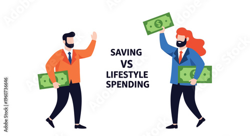 Illustrating the Financial Dilemma Balancing Smart Saving Habits Against Lifestyle Spending Choices